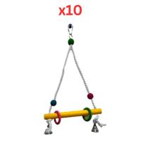 Pets Club Natural Wooden Bird Toy With Bell H-33 Cm, W-20 Cm (Pack of 10)
