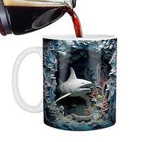 3D Shark Coffee Mugs, Ceramic Novelty Coffee Mug, 3D Elegant Mug, Shark Coffee Cups, 3D Drinking Tea Cup, 3D Printed Cups, 3D Gift Mugs for Drinking Coffee Tea Events Gifts Home Decoration miniinthebox