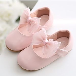 Girls' Flats Mary Jane Flower Girl Shoes Princess Shoes Patent Leather Wedding Dress Shoes Toddler(9m-4ys) Little Kids(4-7ys) Wedding Party Party  Evening Bowknot Light Pink White Fall Spring miniinthebox