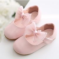 Girls' Flats Mary Jane Flower Girl Shoes Princess Shoes Patent Leather Wedding Dress Shoes Toddler(9m-4ys) Little Kids(4-7ys) Wedding Party Party  Evening Bowknot Light Pink White Fall Spring miniinthebox - thumbnail