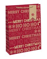 Homesmiths Christmas Kraft Text Bottle Bag