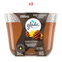 Glade Comforting Cashmere Woods Candle 193G Pack Of 3