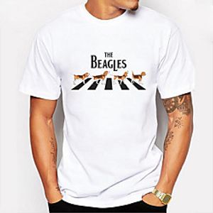 Men's T shirt Other Prints Cartoon Letter Print Short Sleeve Daily Tops Simple White miniinthebox