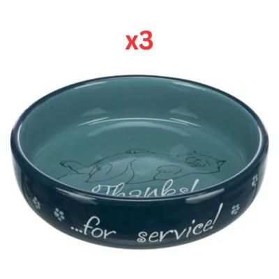 Trixie Ceramic Bowl For Short-Nose Cat Breeds Navy Blue - 15cm (Pack of 3) Trixie Ceramic Bowl For Short-Nose Cat Breeds Navy Blue - 15cm (Pack of 3)