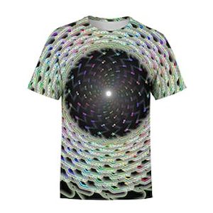 Men's Unisex T shirt Tee Optical Illusion Graphic Prints Crew Neck Rainbow Short Sleeve 3D Print Outdoor Street Print Tops Sports Casual Classic Big and Tall / Summer / Summer miniinthebox