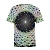 Men's Unisex T shirt Tee Optical Illusion Graphic Prints Crew Neck Rainbow Short Sleeve 3D Print Outdoor Street Print Tops Sports Casual Classic Big and Tall / Summer / Summer miniinthebox - thumbnail