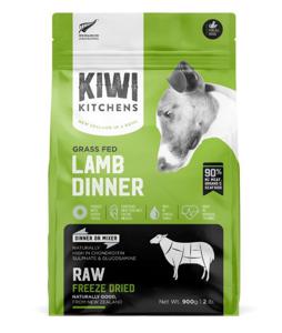 Kiwi Kitchens Raw Freeze Dried Grass Fed Lamb Dinner Dry Dog Food 900G