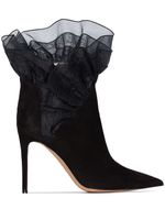 Alexandre Vauthier Polly 100mm frill ankle boots - Black - thumbnail