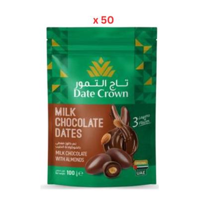 Date Crown Milk Chocolate Date With Almond 50X100G
