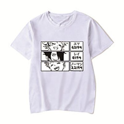 Men's Unisex Tee T shirt Hot Stamping Anime Graphic Prints Plus Size The promised neverland Print Short Sleeve Casual Tops Cotton Basic Designer Big and Tall White Black Red Lightinthebox