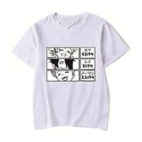 Men's Unisex Tee T shirt Hot Stamping Anime Graphic Prints Plus Size The promised neverland Print Short Sleeve Casual Tops Cotton Basic Designer Big and Tall White Black Red Lightinthebox - thumbnail