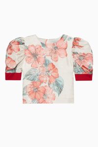Floral Puff Sleeves Blouse