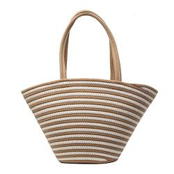 Women's Shoulder Bag Beach Bag Straw Holiday Beach Large Capacity Geometric Black Khaki Lightinthebox