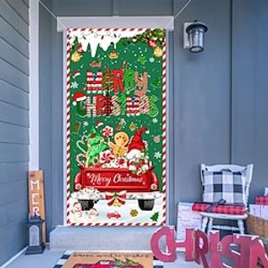 Green Christmas Door Covers Xmas Decoration Backdrop Door Banner for Front Door Farmhouse Christmas Holiday Party Decor Supplies Lightinthebox