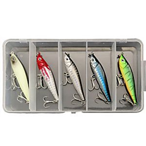 5 pcs Lure kit Fishing Lures Pencil lifelike 3D Eyes Night Glowing Sinking Bass Trout Pike Sea Fishing Lure Fishing Freshwater and Saltwater Lightinthebox