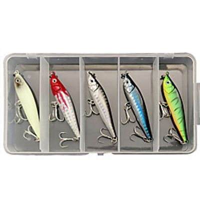 5 pcs Lure kit Fishing Lures Pencil lifelike 3D Eyes Night Glowing Sinking Bass Trout Pike Sea Fishing Lure Fishing Freshwater and Saltwater Lightinthebox