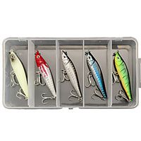 5 pcs Lure kit Fishing Lures Pencil lifelike 3D Eyes Night Glowing Sinking Bass Trout Pike Sea Fishing Lure Fishing Freshwater and Saltwater Lightinthebox - thumbnail