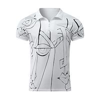Men's Golf Shirt 3D Print Graphic Patterned Turndown Street Daily Zipper Short Sleeve Tops Casual Fashion Comfortable White Lightinthebox - thumbnail