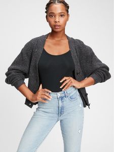 Waffle-Stitch Cardigan