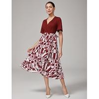 Retro Geometric Cross Tie Dress