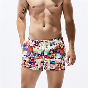 Men's Swim Bottoms Swimsuit Drawstring Color Block Blue Red Swimwear Bathing Suits Casual Lightinthebox