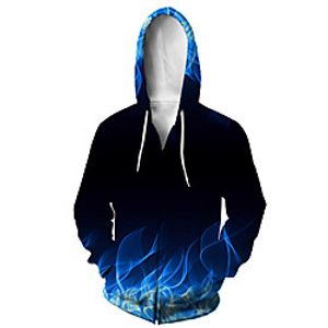 Men's Zip Up Hoodie Sweatshirt Animal 3D Casual Daily 3D Print Casual Hoodies Sweatshirts  Blue Lightinthebox