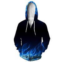 Men's Zip Up Hoodie Sweatshirt Animal 3D Casual Daily 3D Print Casual Hoodies Sweatshirts  Blue Lightinthebox - thumbnail