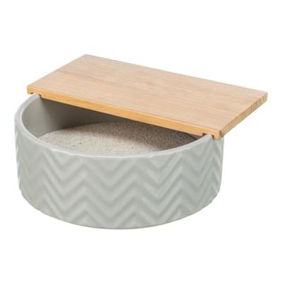 Trixie Ceramic Sand Bath With Wooden Platform For Small Pets - 24X25X9Cm