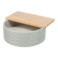 Trixie Ceramic Sand Bath With Wooden Platform For Small Pets - 24X25X9Cm