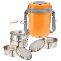 Milton Electron Stainless Steel Tiffin Box Set 1440ml Set Of 4 - Orange MT_EC_OR