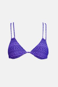 Womens Lightly Padded Triangle Bikini Top  Purple Combo