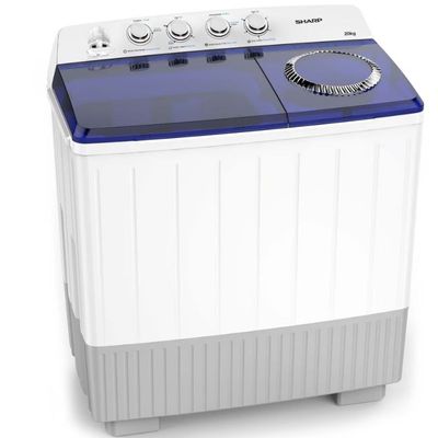 Sharp 20kg Massive Twin Tub Washing Machine AeroJet Top Load Spin/Dry Semi Automatic with Upward Pump- EST2012APZ