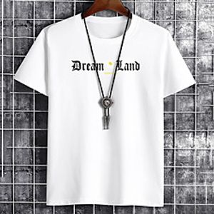 Men's Unisex Tee T shirt Hot Stamping Floral Graphic Prints Letter Plus Size Print Short Sleeve Casual Tops Cotton Basic Fashion Designer Big and Tall White Black Khaki Lightinthebox
