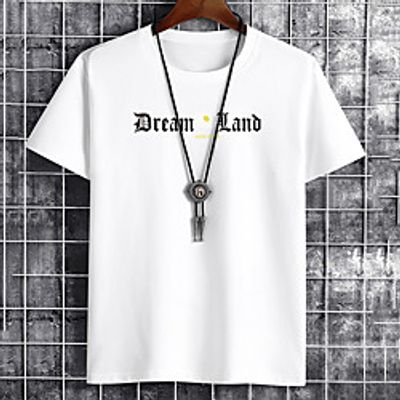 Men's Unisex Tee T shirt Hot Stamping Floral Graphic Prints Letter Plus Size Print Short Sleeve Casual Tops Cotton Basic Fashion Designer Big and Tall White Black Khaki Lightinthebox