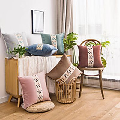 1 Pc Geometric Cushion Cover 45x45cm Linen for Sofa Bedroom Lightinthebox
