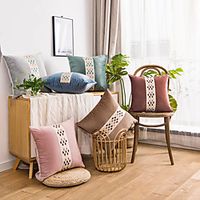 1 Pc Geometric Cushion Cover 45x45cm Linen for Sofa Bedroom Lightinthebox - thumbnail