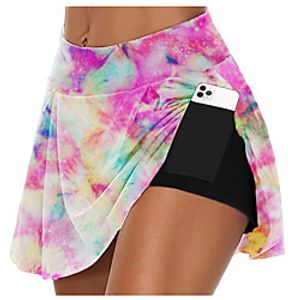 21Grams Women's High Waist Athletic Skort Running Skirt 2 in 1 Running Shorts with Built In Shorts Athletic Bottoms 2 in 1 Side Pockets Summer Fitness Gym Workout Running Training Exercise Quick Dry Lightinthebox