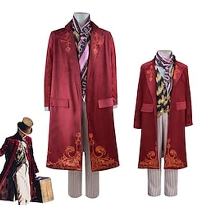 Charlie and the Chocolate Factory Wonka Willy Wonka Cosplay Costume Outfits Men's Boys Movie Cosplay Cosplay Purple Coat Vest Shirt Halloween Masquerade Polyester Lightinthebox