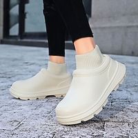 Women's Boots Slippers Waterproof Boots Fuzzy Slippers Fluffy Slippers House Slippers Daily Indoor Solid Color Fleece Lined Booties Ankle Boots Winter Flat Heel Round Toe Casual Comfort Minimalism EVA miniinthebox - thumbnail