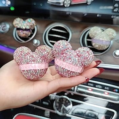 Car Air Freshener For Girls Car Accessories Decoration Car Perfume Clip Fragrance Diffuser Bling Artificial Diamond Car Interior Decoration miniinthebox