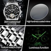 New Olevs Olevs Brand Men'S Watches Luminous Moon Phase Calendar Week Display Automatic Mechanical Watch Business Casual Skeleton Men'S Waterproof Wristwatch Tide Lightinthebox - thumbnail