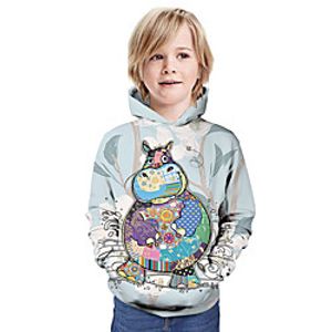 Kids Boys' Hoodie  Sweatshirt Long Sleeve 3D Print Graphic Animal Unisex Blue Children Tops Summer Active Daily Wear Christmas Regular Fit 3-13 Years Lightinthebox