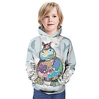 Kids Boys' Hoodie  Sweatshirt Long Sleeve 3D Print Graphic Animal Unisex Blue Children Tops Summer Active Daily Wear Christmas Regular Fit 3-13 Years Lightinthebox - thumbnail