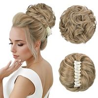 Messy Hair Bun Extensions Wavy Curly Claw Clip Messy Bun Hair Pieces Blonde Highlights Messy Bun Extension Clip in Claw Chignon Synthetic Hair Buns for Woman Lightinthebox