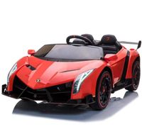 Megastar Ride On 12V Licensed Lamborghini Veneno Butterfly Electric Car, 2 Seater With Remote Control, Red - Zs 615bx red (UAE Delivery Only)
