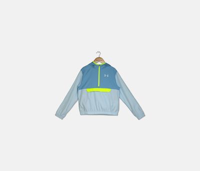 Girls Packable 1/2 Zip Jacket Chambray Girls Packable 1/2 Zip Jacket Chambray