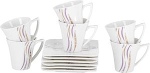 Royalford Cup & Saucer 12pcs, White - RF4306