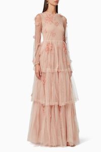 Tulle Floral Appliqué Dress