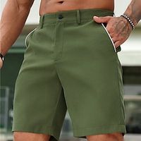 Men's Shorts Chino Shorts Bermuda shorts Work Shorts Pocket Straight Leg Plain Comfort Short Formal Work Casual 100% Cotton Streetwear Stylish Black White miniinthebox