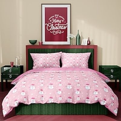 Christmas Bedding Set Kids Christmas Quilt Bedspread Xmas Bedding Pink Christmas Quilt Cute Bedding Home Holiday Decor Xmas Christmas Quilt Bedding for Kids Girls Lightinthebox